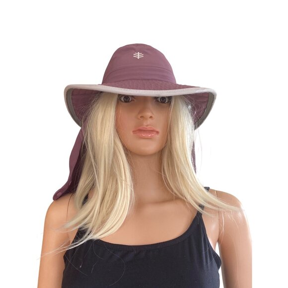 Coolibar UV 50+ Sun Protection Convertible Boating Hat KIDS Girls S/M Purple - Picture 2 of 9